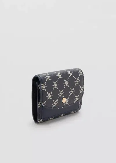 Mango Portefeuille Moyen Imprimé Logo In Blue