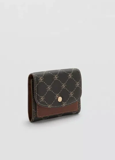 Mango Portefeuille Moyen Imprimé Logo In Brown