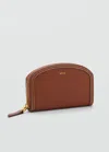 Mango Oval Leather Effect Wallet Leather In Leather