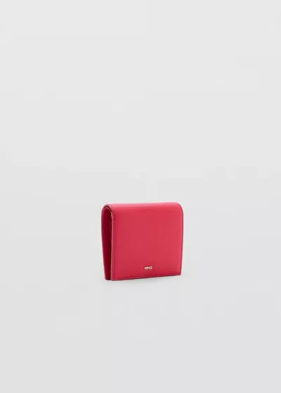 Mango Portefeuille Petit Effet Saffiano In Red