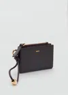 Mango Leather-effect Wallet With Zip Chocolate