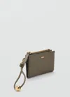 Mango Leather-effect Wallet With Zip Khaki
