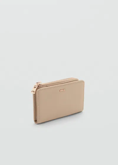 Mango Portefeuille Simili-cuir Zip Vanille - Femme - Taille Unique -