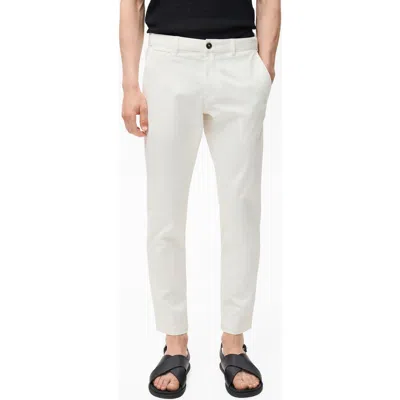 Mango Prato Crop Tapered Stretch Cotton Chinos In White