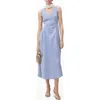 Mango Prima Stripe Cotton Blend Midi Dress In Blue