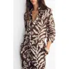 Mango Abstract Botanical Print Long Sleeve Shirt In Animal Print