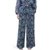 Mango Print Cotton Pants In Blue