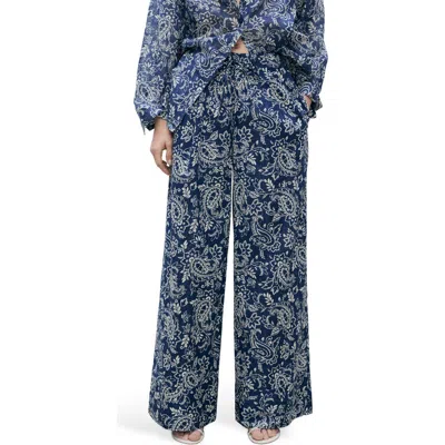 MANGO MANGO PRINT COTTON PANTS