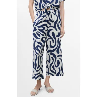 Mango Print Crop Wide Leg Pants
