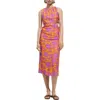 Mango Print Cutout Sleeveless Midi Dress In Orange
