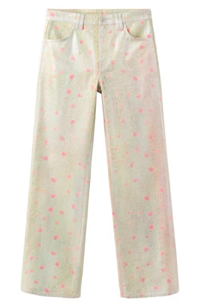 Mango Print Foil Straight Leg Jeans In Multi