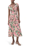 Mango Printed Shirt Dress With Belt Ecru