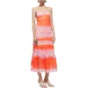 MANGO MANGO PRINT RUFFLE HEM SLEEVELESS MAXI DRESS