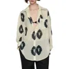 Mango Print Semisheer Button-up Shirt In Ecru