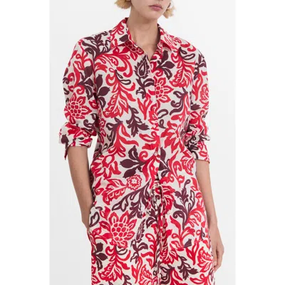 Mango Print Shirt In Pink