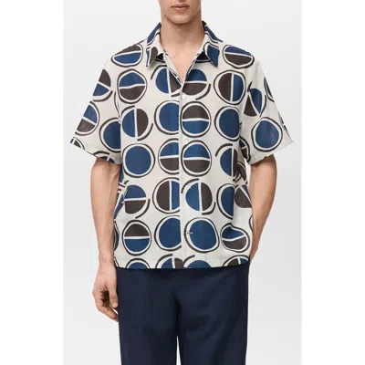 Mango Print Short Sleeve Button-up Shirt In Multi