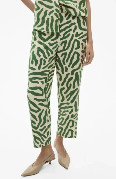 MANGO MANGO PRINT STRAIGHT LEG PANTS