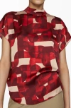 Mango Blouse In Red Multi
