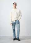 Mango Printed 100% Cotton Sweatshirt In White