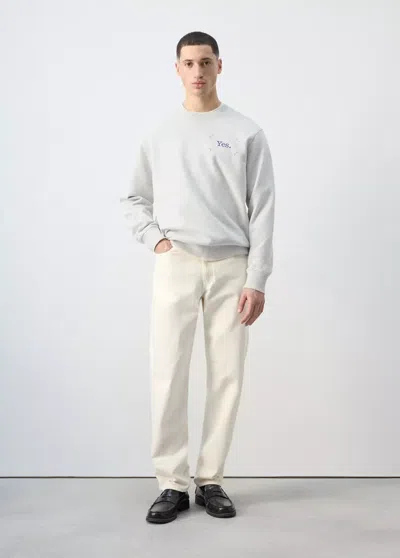 Mango Printed 100% Cotton Sweatshirt In White