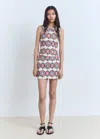 Mango Printed Boat-neck Top In Multi