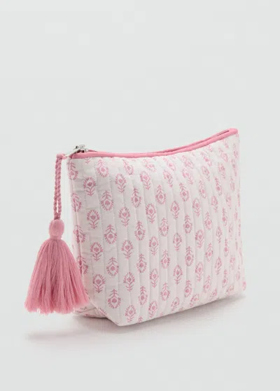 Mango Kids' Printed Cosmetic Bag Pale Pink In Multi