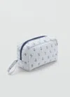 Mango Printed Cosmetic Bag Sky Blue In Multi