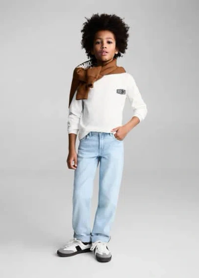 Mango Kids' Printed Cotton-blend T-shirt Off White