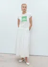 Mango Printed Cotton-blend T-shirt Pastel Green In Brown