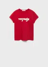 Mango T-shirt En Coton Imprimé Rouge - Femme - Xl -  In Red