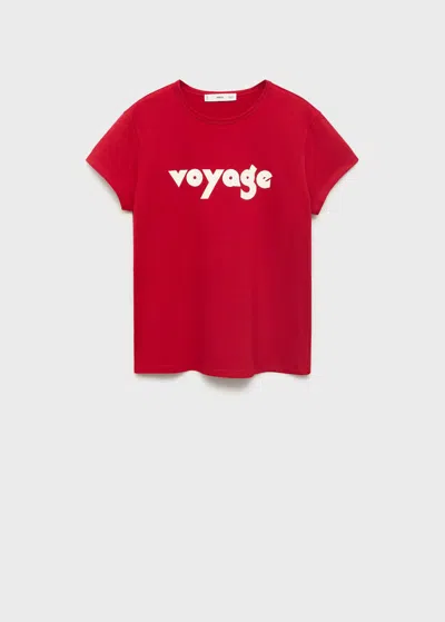 Mango T-shirt En Coton Imprimé Rouge - Femme - Xl -  In Red