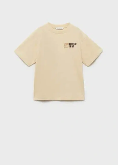 Mango Kids' Printed Cotton-blend T-shirt Sand