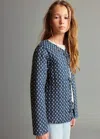 Mango Printed Cotton Jacket Navy In Blue