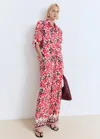 Mango Printed Cotton Shirt In Red