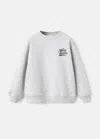 Mango Printed Cotton Sweatshirt Medium Heather Grey In Gray