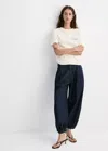 Mango Printed Cotton-blend T-shirt In Blue