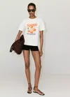 Mango Printed Cotton-blend T-shirt In Animal Print