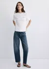 Mango Printed Cotton-blend T-shirt In White