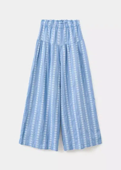 Mango Kids' Printed Culotte Pants In Blue