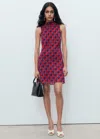 Mango Printed Dress With Bow Detail Violet In Purple