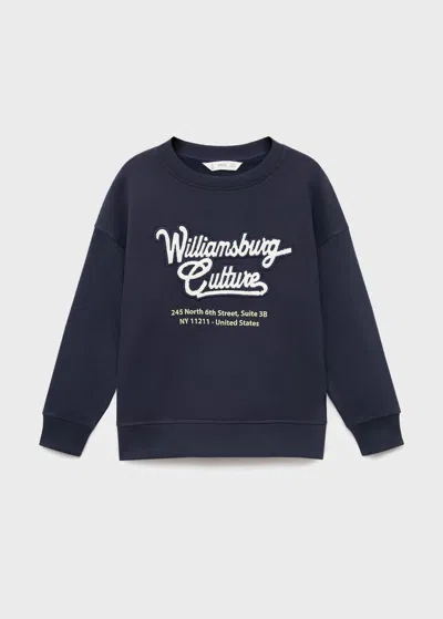 Mango Sweat Brodé Et Imprimé Bleu Marine - Enfants - 13-14 Ans -  Kids In Blue