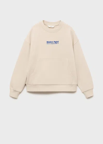 Mango Sweat Brodé Et Imprimé Sable - Enfants - 7-8 Ans -  Kids In Brown