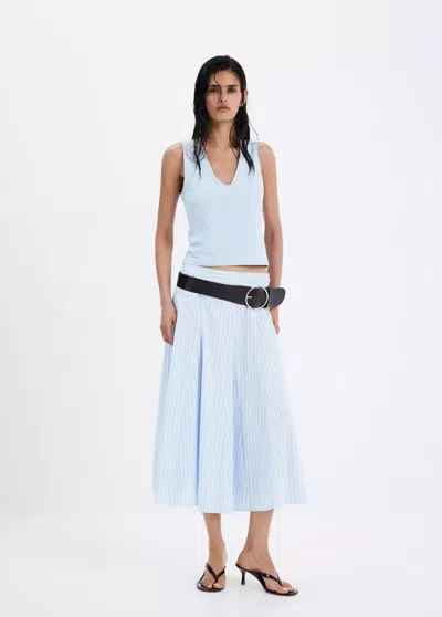 Mango Printed Godet Skirt In Blue