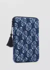 Mango Printed Laptop Case In Blue