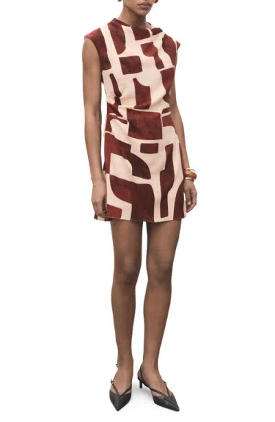 MANGO MANGO PRINTED PLEATED MINIDRESS