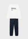 Mango Printed Rabbit Long Pyjamas Off White In Blue