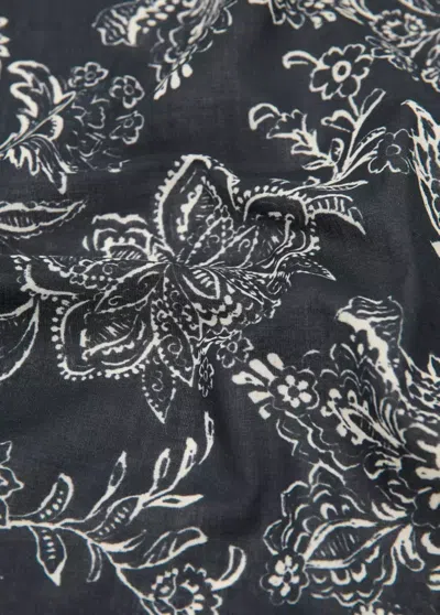 Mango Printed Scarf In Black