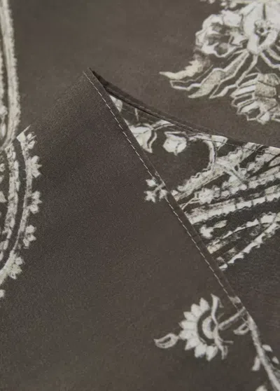 Mango Printed Scarf In Brown