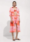 Mango Printed Shirt Dress Orange In Orange