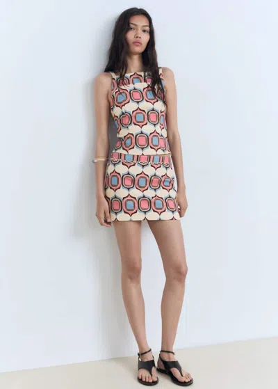Mango Printed Short Skirt